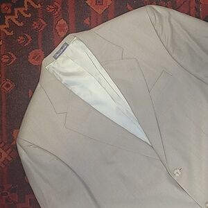 OSCAR DE LA RENTA SILK & WOOL BLEND BEIGE SPORT COAT BLAZER